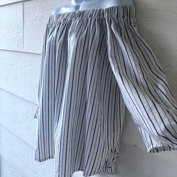 J. Roberts Size Large Off Shoulder 3/4 Tie Sleeve Flowy Boho Top - Picture 2 of 14